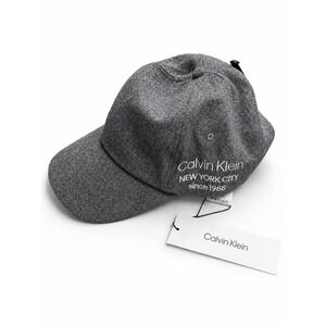 Calvin Klein Mens Grey Wool Blend Baseball Cap New York City  1968 Hat unisex